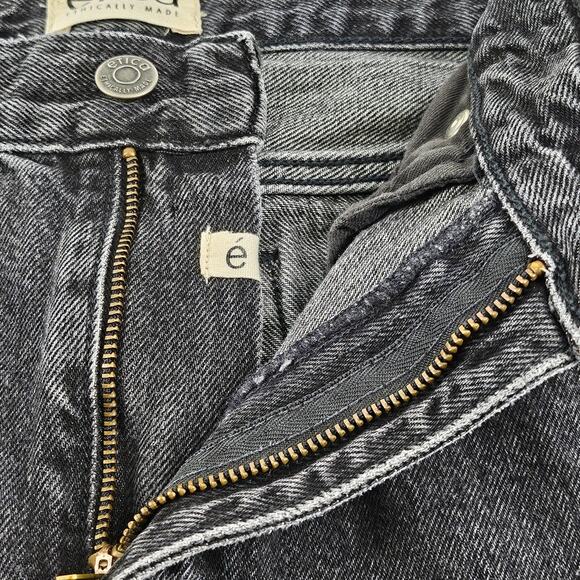 ETICA WOMEN'S REAH MID RISE STRAIGHT JEANS – BLACK STONE WASHED, SIZE 28 - Picture 10 of 13